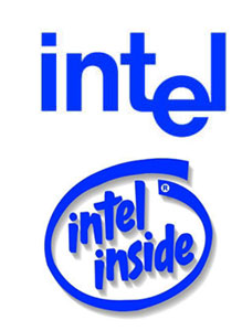 上为英特尔公司旧标识，下为被取代的“Intel Inside”标识