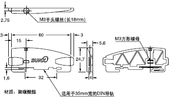 MS-DIN-E 尾盤（另售）