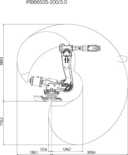 Working range and load diagram IRB 6650S