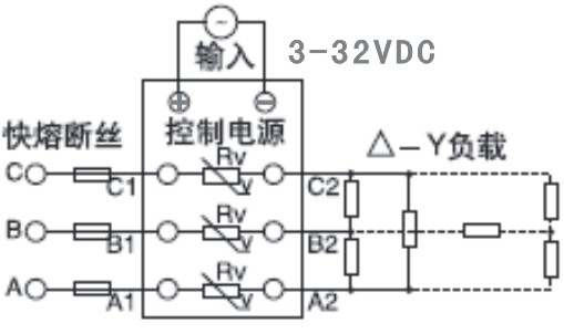 三相固态继电器接线图