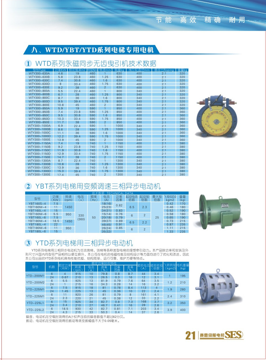 wtd ybt ytd系列永磁电梯专用电机